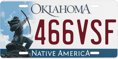 OK license plate 466VSF