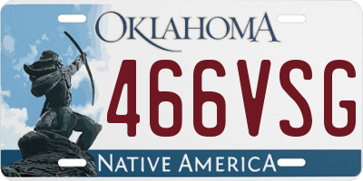 OK license plate 466VSG