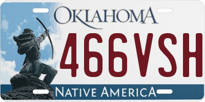 OK license plate 466VSH