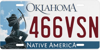 OK license plate 466VSN