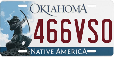 OK license plate 466VSO