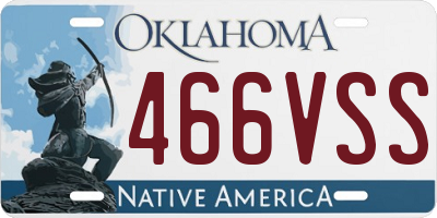 OK license plate 466VSS