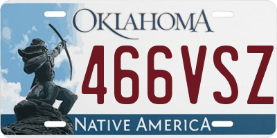 OK license plate 466VSZ