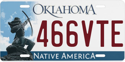 OK license plate 466VTE