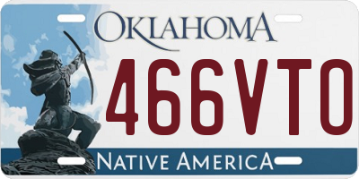 OK license plate 466VTO