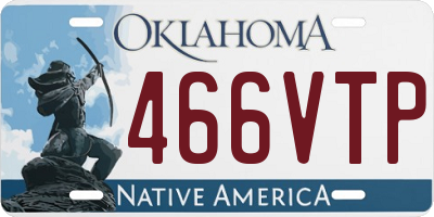 OK license plate 466VTP
