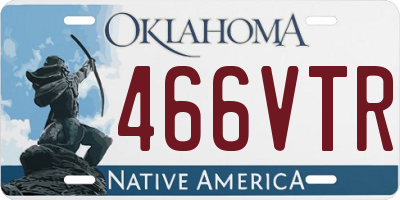OK license plate 466VTR
