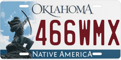 OK license plate 466WMX