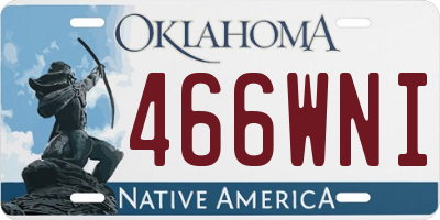 OK license plate 466WNI