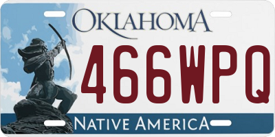 OK license plate 466WPQ