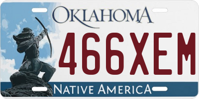 OK license plate 466XEM