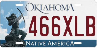 OK license plate 466XLB