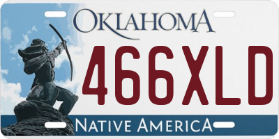 OK license plate 466XLD