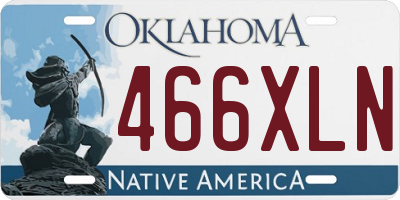 OK license plate 466XLN