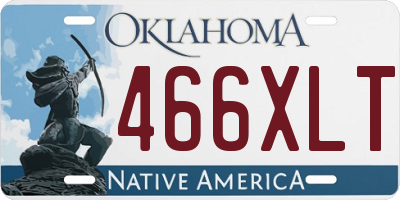OK license plate 466XLT