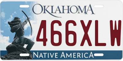 OK license plate 466XLW