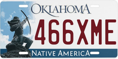OK license plate 466XME