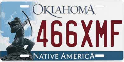 OK license plate 466XMF