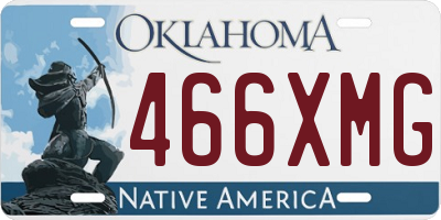 OK license plate 466XMG