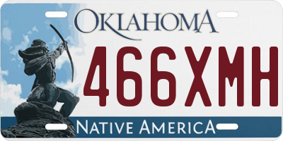 OK license plate 466XMH