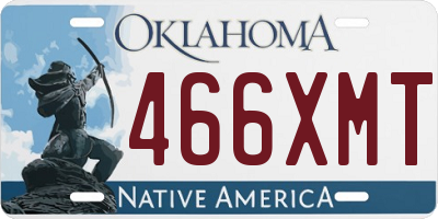 OK license plate 466XMT