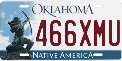 OK license plate 466XMU