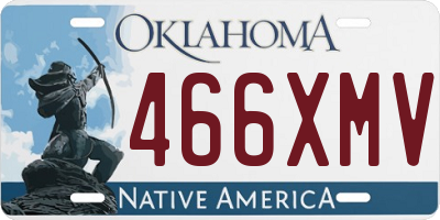 OK license plate 466XMV