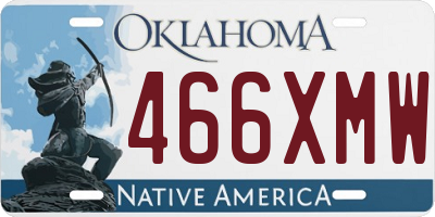 OK license plate 466XMW