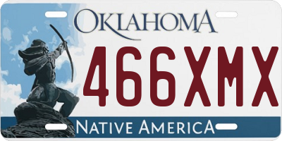 OK license plate 466XMX