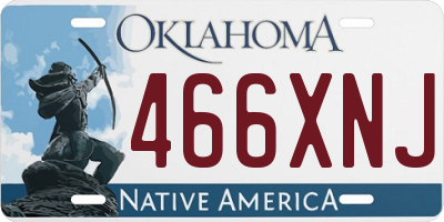 OK license plate 466XNJ