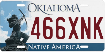 OK license plate 466XNK