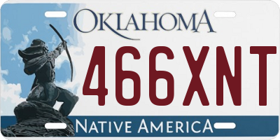 OK license plate 466XNT