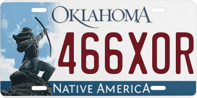 OK license plate 466XOR