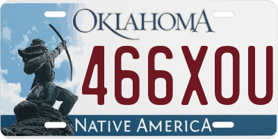 OK license plate 466XOU