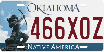 OK license plate 466XOZ