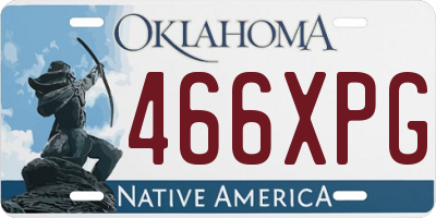 OK license plate 466XPG