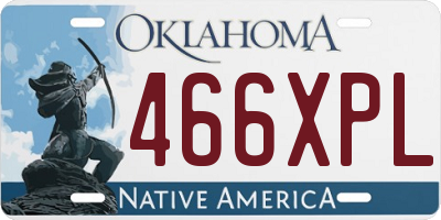 OK license plate 466XPL