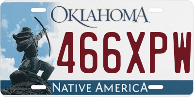 OK license plate 466XPW