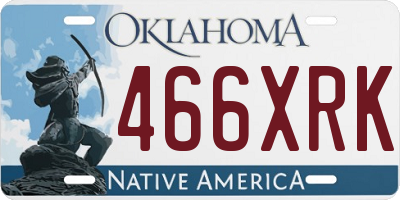 OK license plate 466XRK