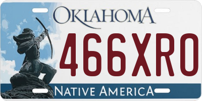 OK license plate 466XRO
