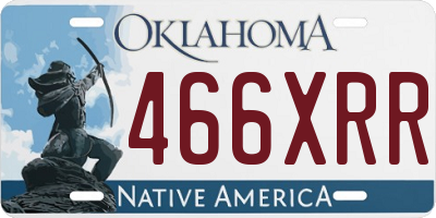 OK license plate 466XRR