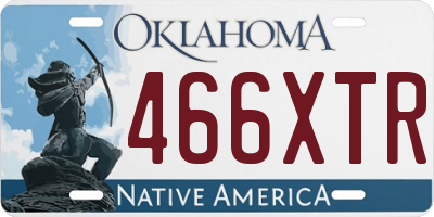 OK license plate 466XTR