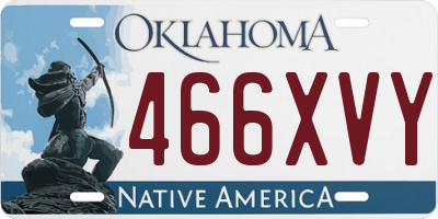 OK license plate 466XVY