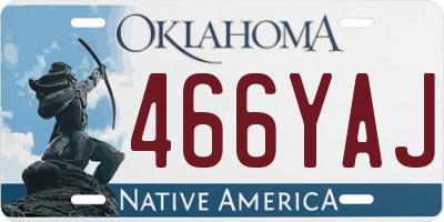 OK license plate 466YAJ