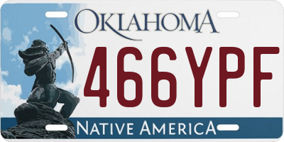 OK license plate 466YPF