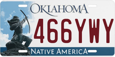 OK license plate 466YWY