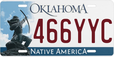 OK license plate 466YYC