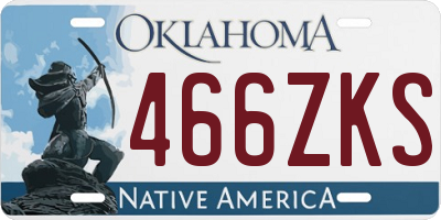 OK license plate 466ZKS