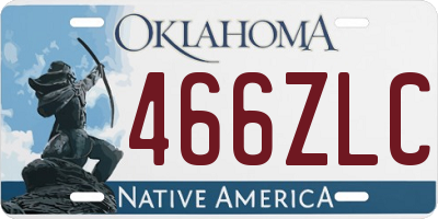 OK license plate 466ZLC