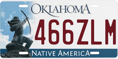 OK license plate 466ZLM